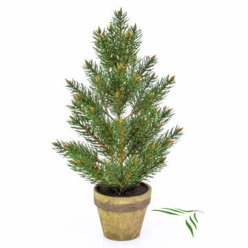 Artificial Sitka spruce VARUS, in a decorative pot, green, 16"/40cm