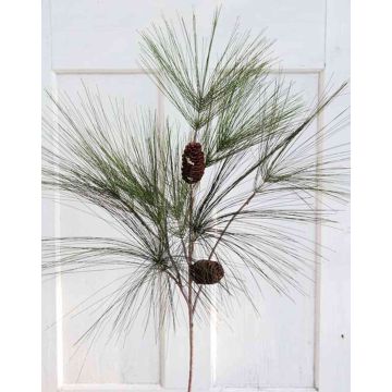 Plastic pine branch RODRICK with cones, green, 31"/80cm