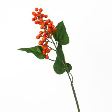 Artificial Elderberry spray HOLDA, with berries, orange, 18"/45cm