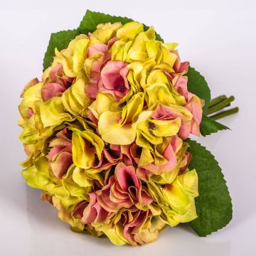 Bouquet of artificial Hydrangeas KLARA, green-light pink, 12"/30cm, Ø 7"/18cm