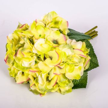 Bouquet of artificial Hydrangeas KLARA, yellow-green, 12"/30cm, Ø 7"/18cm