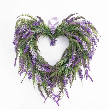 Fake lavender heart KIRSA, violet, Ø18"/45cm