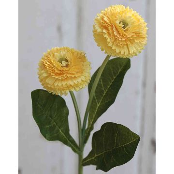 Fake daisies SYEDA, yellow, 10"/25cm