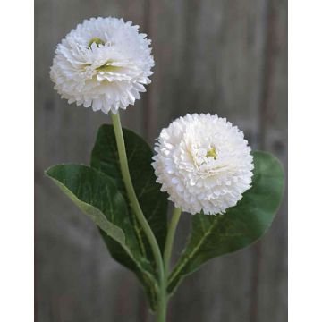 Fake daisies SYEDA, white, 10"/25cm