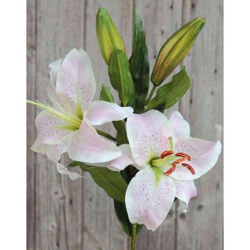 Artificial tiger lily SOFIE, light pink-white, 3ft/95cm