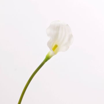 Silk calla PEPITA, white, 22"/55cm, Ø2.8"x4.3"/7x11cm