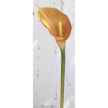 Artificial calla lily EVELINE, orange, 28"/70cm, 2"x3.1"/5x8cm