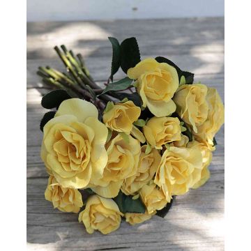 Fake rose bunch GENTIANA, yellow, 12"/30cm, Ø8"/20cm
