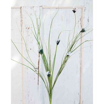 Artificial cotton grass CAPRICE with panicles, spike, white-green, 33"/85cm