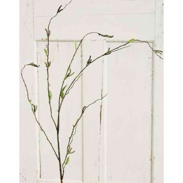 Artificial birch branch AZIR with flowers, brown-green, 4ft/125cm