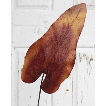 Artificial caladium leaf DONALD, orange-brown, 31"/80cm