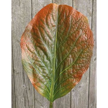 Artificial rhubarb leaf MARLINA, green-red, 3ft/90cm