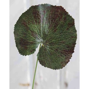 Artificial Geranium Leaf HEIDEGARD, green-red, 15"/38cm, Ø4.3"/11cm