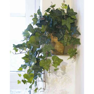 Artificial hanging plant Ivy ESMERALDA in decorative pot, green, 20"/50cm