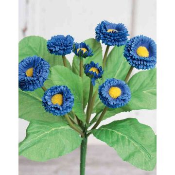 Artificial daisy PEGGY, on spike, blue, 10"/25cm