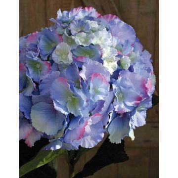Fake hydrangea ANGELINA, blue-violet, 28"/70cm, 9"/23cm