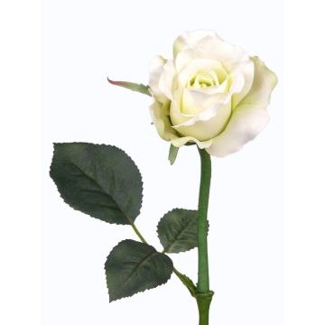 Fake rose ELLI, cream-white, 12"/30cm, Ø2.4"/6cm