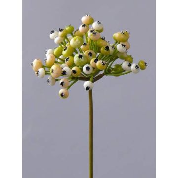 Artificial Firethorn spray CLEO, berries, cream-green, 8"/20cm