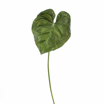 Artificial anthurium leaf LUVINA, green, 26"/65cm