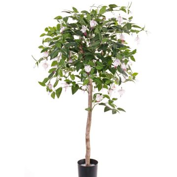 Artificial Fuchsia tree MINERVA, real stem, blooms, light pink, 3ft/90cm