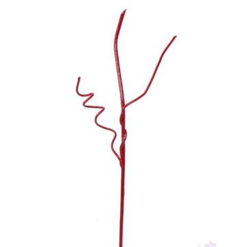 Artificial corkscrew willow spray, AZMIDI, red lacquered, 3ft/95cm