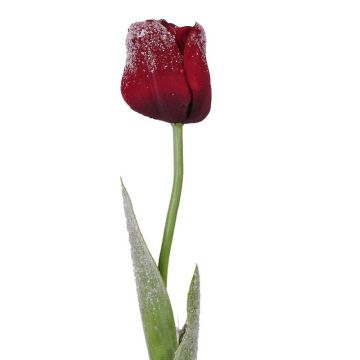 Fake tulip PILVI, frozen, dark red, 26"/65cm, Ø2"/5cm