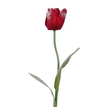 Fake tulip PILVI, frozen, red, 26"/65cm, Ø2"/5cm
