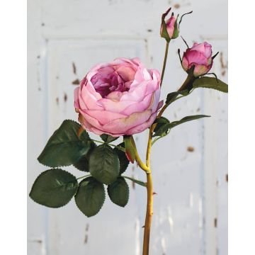 Artificial cabbage rose MIRETTA, light pink, 24"/60cm, Ø1.2"-3.5"/3-9cm