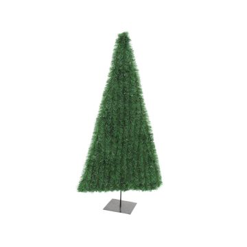 Plastic Christmas tree JACOBUS, flat, dark green, 4ft/120cm, Ø 24"/60cm