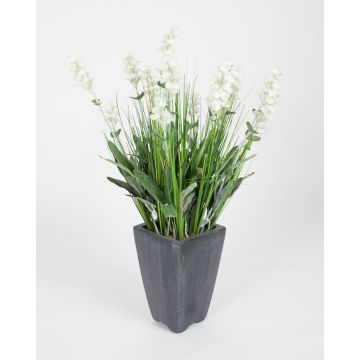 Plastic lavender FELICITAS in a decorative pot, cream, 18"/45cm, Ø1.2"/3cm