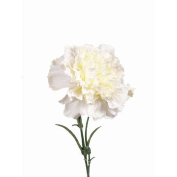 Artificial carnation VANERA, white, 24"/60cm, Ø3.1"/8cm