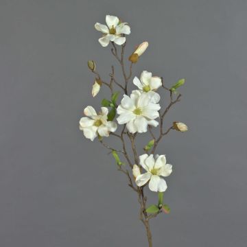 Artificial magnolia spray MARGA, white, 31"/80cm, Ø2.4"-3.1"/6-8cm