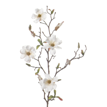 Artificial magnolia spray MARGA, white, 31"/80cm, Ø2.4"-3.1"/6-8cm