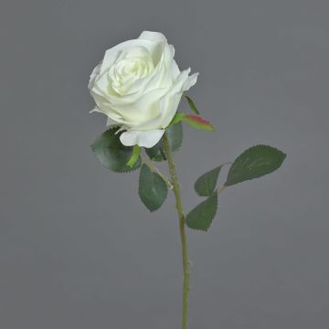 Silk rose spray SIMONY, cream, 18"/45cm, Ø3.1"/8cm