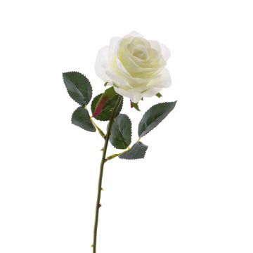 Silk rose spray SIMONY, cream, 18"/45cm, Ø3.1"/8cm
