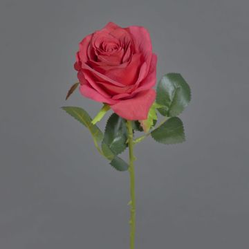 Silk rose spray SIMONY, red, 18"/45cm, Ø3.1"/8cm