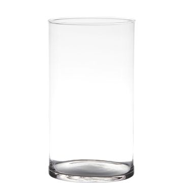 Cylindrical glass vase SANYA EARTH, clear, 30cm, Ø16cm