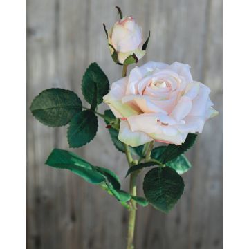 Artificial rose SINJE, pale pink, 14"/35cm, Ø3.5"/9cm