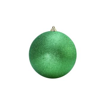 Christmas tree ball ABELIA, 4 pcs, glitter, green, Ø4"/10cm