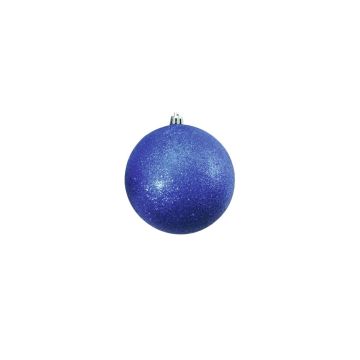Christmas tree ball ABELIA, 4 pcs, glitter, blue, Ø4"/10cm