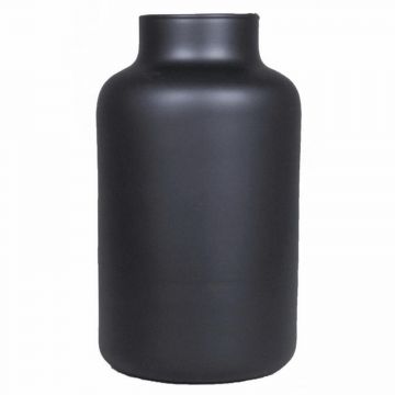 Glass table vase SIARA, black matt, 25cm, Ø15cm