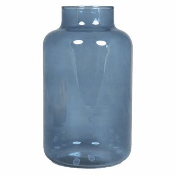 Glass table vase SIARA, blue-clear, 10"/25cm, Ø6"/15cm