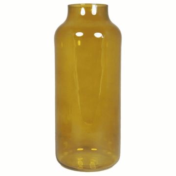 Glass table vase SIARA, ochre-clear, 14"/35cm, Ø6"/15cm