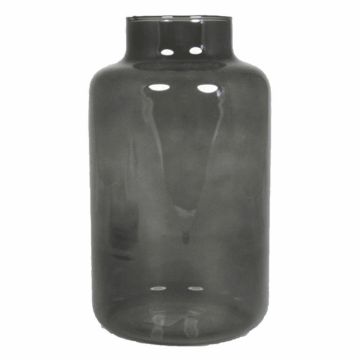 Glass table vase SIARA, black-clear, 10"/25cm, Ø6"/15cm