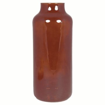 Glass table vase SIARA, amber-clear, 14"/35cm, Ø6"/15cm