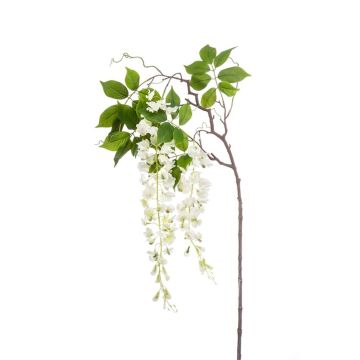 Artificial wisteria branch NISSRINE with flowers, white, 145cm