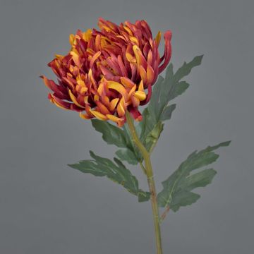 Artificial chrysanthemum LINGYUN, orange, 26"/65cm