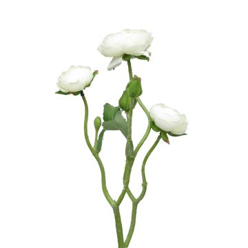 Artificial ranunculus branch JIXIANG, white, 20"/50cm