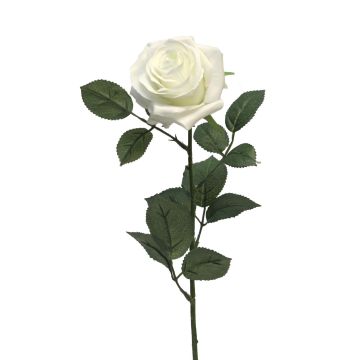 Artificial rose KAILIN, white, 26"/65cm