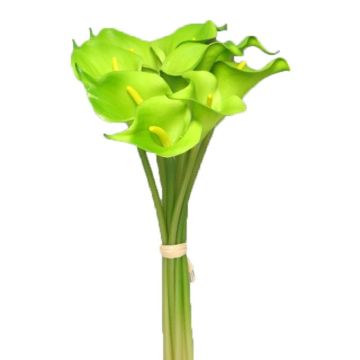 Artificial calla bouquet SHINIAN, light green, 14"/35cm